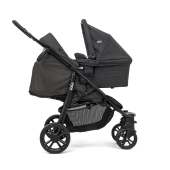 Vista laterale con seduta reclinata e navicella - Passeggino Quattro Ruote Joie Litetrax 4 dlx