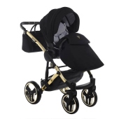 Vista diagonale con coprigambe - Passeggino Trio Junama Diamond Exclusive 2.0