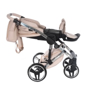 Vista laterale con schienale reclinato - Passeggino Trio Junama Diamond Teddy