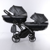 Vista laterale con navicelle - Passeggino Gemellare Junama Fluo Slim Gemellare
