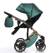 Vista laterale fronte genitore del passeggino - Passeggino Trio Junama Fluo Star