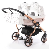 Vista diagonale con navicelle installate - Passeggino Gemellare Junama Glow Gemellare