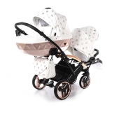 Vista con navicella e seduta passeggino - Passeggino Gemellare Junama Glow Slim Gemellare