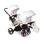 Vista con sedute passeggino fronte strada - Passeggino Gemellare Junama Glow Slim Gemellare