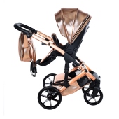 Vista laterale fronte genitore - Passeggino Trio Junama Hand Craft Glossy