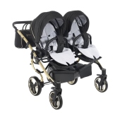 Vista diagonale con seduta passeggino - Passeggino Gemellare Junama Mirror Gemellare