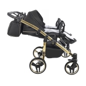 Vista laterale con schienale reclinato - Passeggino Gemellare Junama Mirror Gemellare