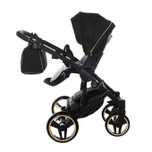 Vista laterale fronte genitore - Passeggino Trio Junama Mirror Satin Tessuto
