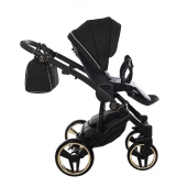 Vista laterale fronte strada - Passeggino Trio Junama Mirror Satin Tessuto