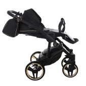 Vista laterale con schienale reclinato - Passeggino Trio Junama Mirror Satin
