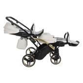 Vista laterale con schienale reclinato - Passeggino Gemellare Junama Mirror Slim Gemellare