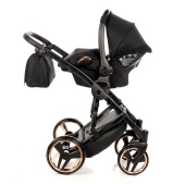 Vista laterale con seggiolino montato su telaio - Passeggino Trio Junama Mirror