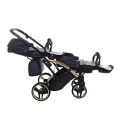 Vista laterale con schienale reclinato - Passeggino Gemellare Junama Saphire Slim Gemellare