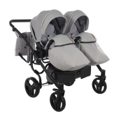 Vista diagonale con coprigambe - Passeggino Gemellare Junama Space Gemellare
