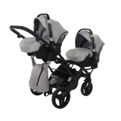 Vista diagonale con seggiolini montati - Passeggino Gemellare Junama Space Slim Gemellare