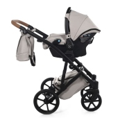 Vista laterale con seggiolino montato su telaio - Passeggino Trio Junama Space