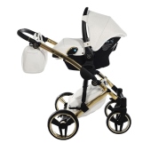 Vista laterale con seggiolino montato su telaio - Passeggino Trio Junama Starry Night