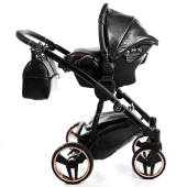 Vista laterale con seggiolino montato su telaio - Passeggino Trio Junama Termo