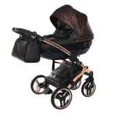 Vista diagonale configurazione navicella - Passeggino Trio Junama Zebra