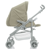 Veduta passeggino laterale, con schienale reclinato in posizione nanna - Passeggino Trio Brevi Millestrade