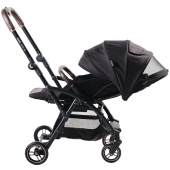 Seduta passeggino distesa con cappottina aperta - Passeggino Quattro Ruote Mibb Level Up
