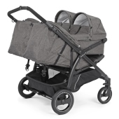 Vista diagonale con Porte-Enfant opzionali - Passeggino Gemellare Peg Perego Book for Two