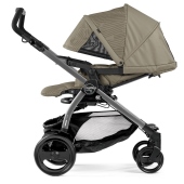 Vista del passeggino con schienale reclinato in posizione nanna - Passeggino Trio Peg Perego Book 51 XL Modular
