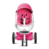 Vista frontale - Colore Pink Passion - Passeggino Tre Ruote Quinny Moodd