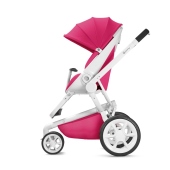 Vista laterale fronte strada - Colore Pink Passion - Passeggino Tre Ruote Quinny Moodd