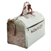 Vista diagonale panna rosa - TICI Handmade Mommy Bag Bauletto