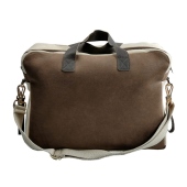 Vista posteriore - TICI Handmade Mommy Bag Marrone e Panna