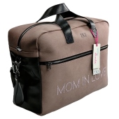 Vista diagonale marrone - TICI Handmade Mommy Bag Nabuk