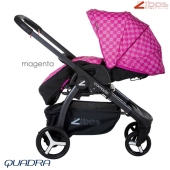 Vista passeggino laterale fronte mamma - Passeggino Trio Zibos Comodo