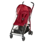 Vista con parapioggia - colore: Raspberry Red - Passeggino Quattro Ruote Bebe Confort Mila
