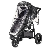 Vista del passeggino con parapioggia - colore Black Fast - Passeggino Duo Quinny Speedi Pack