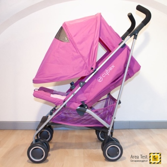 Cybex Onyx - Vista della capottina ruotata e reclinata al massimo