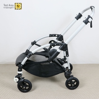 Bugaboo Bee 5 passeggino e navicella - Telaio - vista laterale aperto, senza impugnature maniglione e senza cerchioni