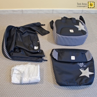 Cam Il Mondo Del Bambino Fluido Stella - Contenuto imballo - Capottina passeggino, borsa cambio, parapioggia passeggino, coprigambe passeggino