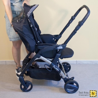 Cam Il Mondo Del Bambino Fluido Stella - Chiusura fronte mamma - fase1 - premere il pulsante per reclinare lo schienale della seduta