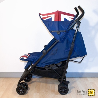 Easywalker MINI Buggy - Vista laterale con lo schienale della seduta reclinato al massimo