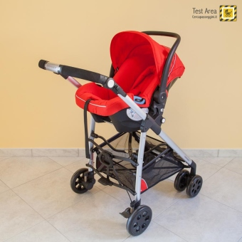 Foppapedretti TUO - Vista della versione Travel System - telaio+seggiolino auto