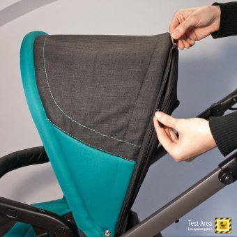 Peg Perego Book Pop-up Modular - Particolare apertura della capottina tramite la cerniera