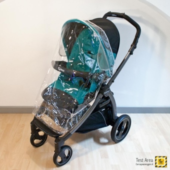 Peg Perego Book Pop-up Modular - Vista del passeggino con agganciato il parapioggia