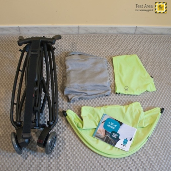 Quinny Yezz Air - Contenuto imballo - Telaio passeggino, tessuto seduta passeggino, capottina, tasca portaoggetti laterale, manuale d'istruzioni