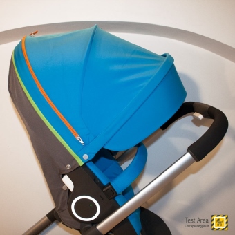 Stokke Crusi Duo - Vista capottina con estensione massima e visiera parasole aperta