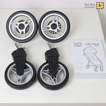 Baby Jogger City Tour - Accessori - ruote anteriori e posteriori e manuale d'istruzioni